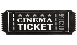 20 SERVIETTES PAPIER TICKET CINEMA 40 X 33 CM