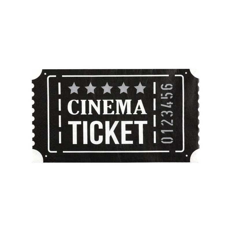 20 SERVIETTES PAPIER TICKET CINEMA 40 X 33 CM 20 SERVIETTES PAPIER TICKET CINEMA 40 X 33 CM