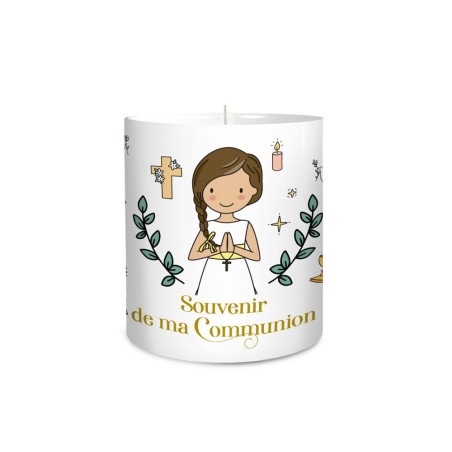 BOUGIE CERAMIQUE COMMUNION FILLE 