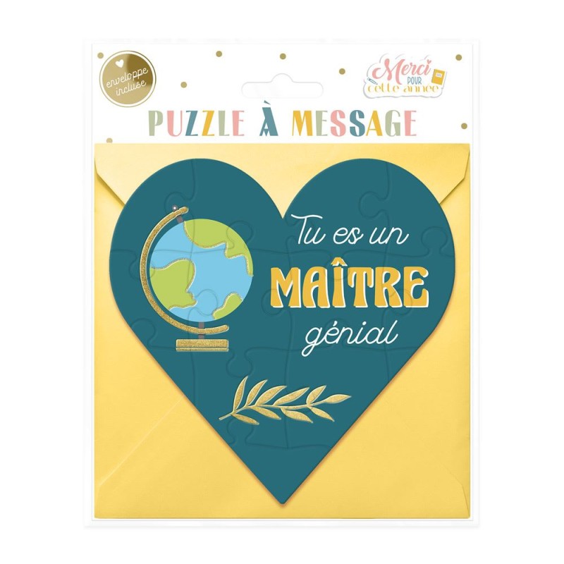 PUZZLE COEUR A MESSAGE TU ES UN MAITRE GENIAL 