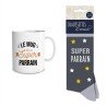 COFFRET CADEAU SUPER PARRAIN MUG + CHAUSSETTES