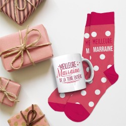 COFFRET CADEAU MEILLEURES MARRAINE MUG + CHAUSSETTES
