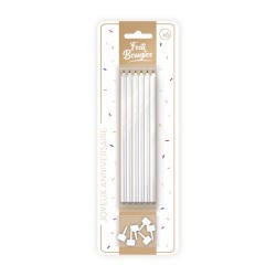 6 BOUGIES LONGUES BLANCHE 15 CM