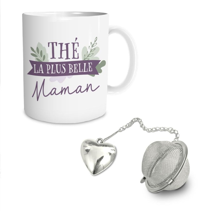 COFFRET MUG + BOULE A THE/ THE LA PLUS BELLE MAMAN 