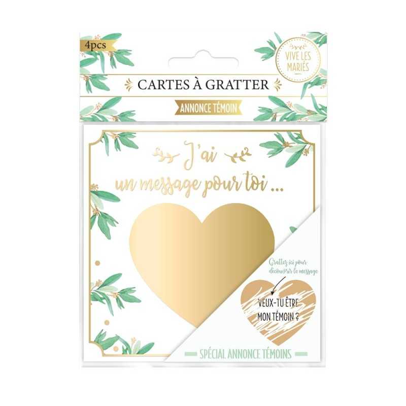 4 CARTES A GRATTER ANNONCE DE TEMOIN