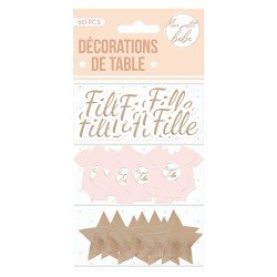 TRIO DECORATION DE TABLE BABY FILLE 