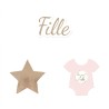 TRIO DECORATION DE TABLE BABY FILLE  TRIO DECORATION DE TABLE BABY FILLE
