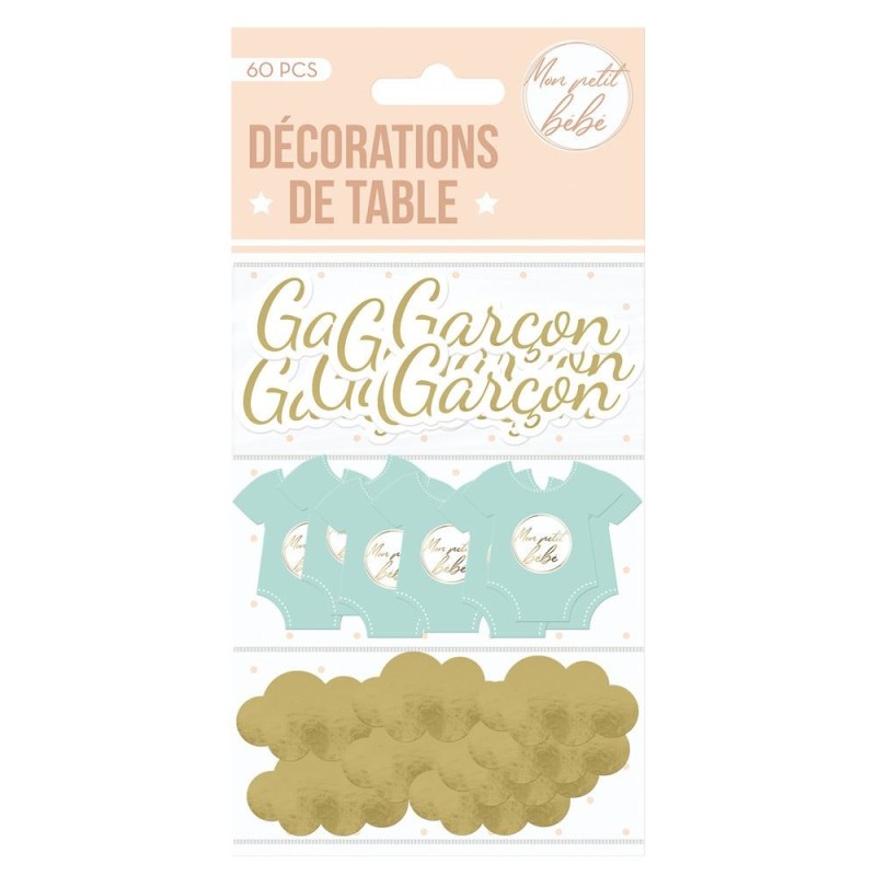 TRIO DECORATION DE TABLE BABY GARCON  TRIO DECORATION DE TABLE BABY GARCON