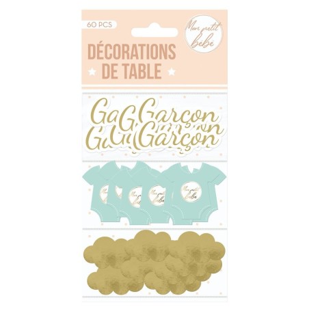 TRIO DECORATION DE TABLE BABY GARCON 