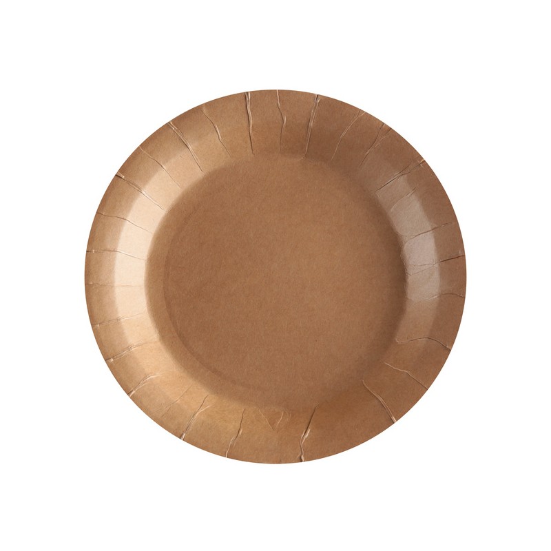 10 ASSIETTES CARTON RONDE KRAFT  22 CM 