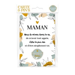 CARTE ET PIN'S MAMAN D'AMOUR 