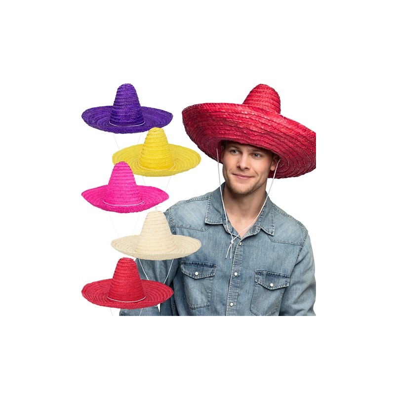 CHAPEAU SOMBRERO COULEURS ASSORTIS 