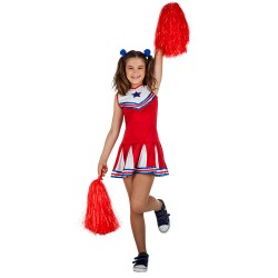 DEGUISEMENT FILLE CHEERLEADER OU POMPOM GIRL TAILLE 7-9 ANS 