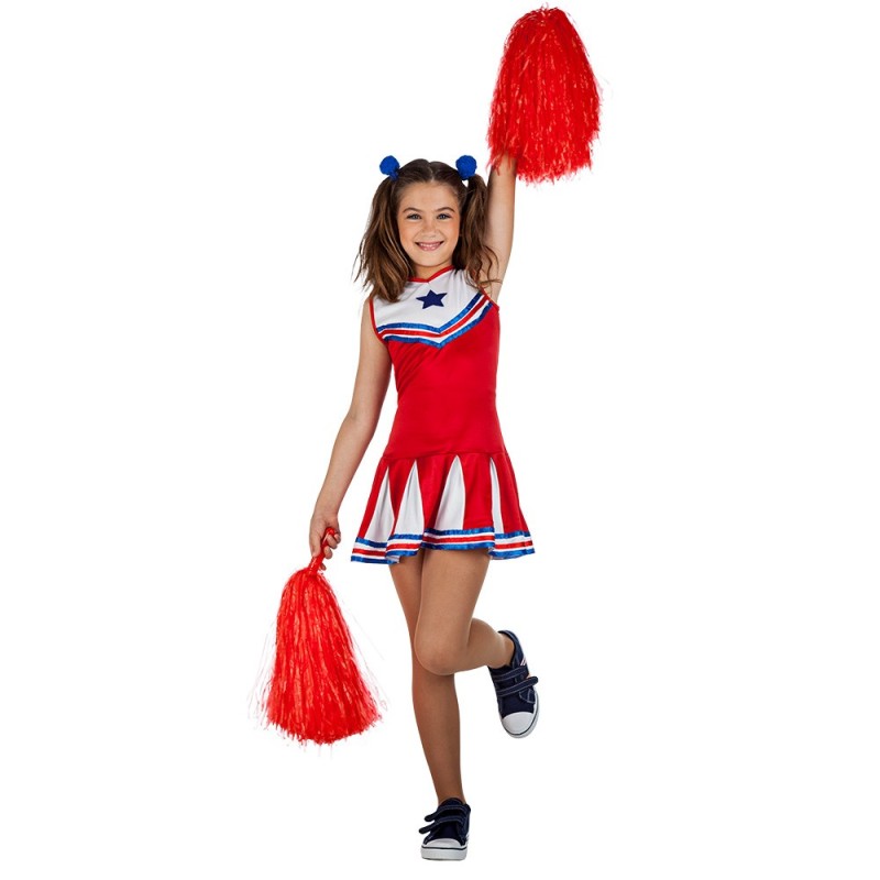 DEGUISEMENT FILLE CHEERLEADER OU POMPOM GIRL TAILLE 7-9 ANS  DEGUISEMENT FILLE CHEERLEADER OU POMPOM GIRL TAILLE 7-9 ANS
