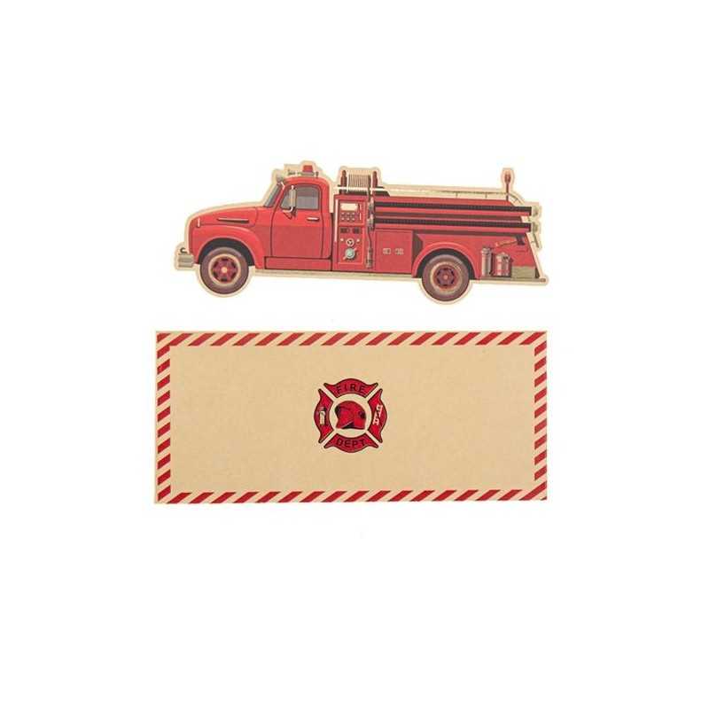 8 INVITATIONS ET ENVELOPPES POMPIERS