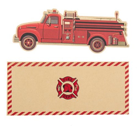 8 INVITATIONS ET ENVELOPPES POMPIERS 