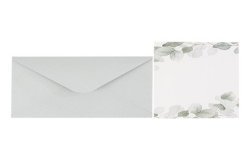 10 INVITATIONS CARTE DE VOEUX JARDIN BOTANIQUE VERT SAUGE ET BLANC 