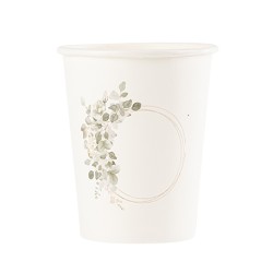 8 GOBELETS  JARDIN BOTANIQUE VERT SAUGE ET BLANC 255 ML