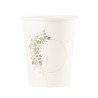 8 GOBELETS JARDIN BOTANIQUE VERT SAUGE ET BLANC 255 ML