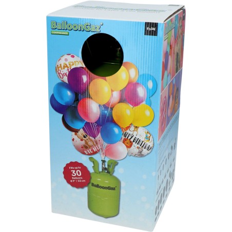 BOUTEILLE HELIUM 0,25 M3 POUR 30 BALLONS 23 CM