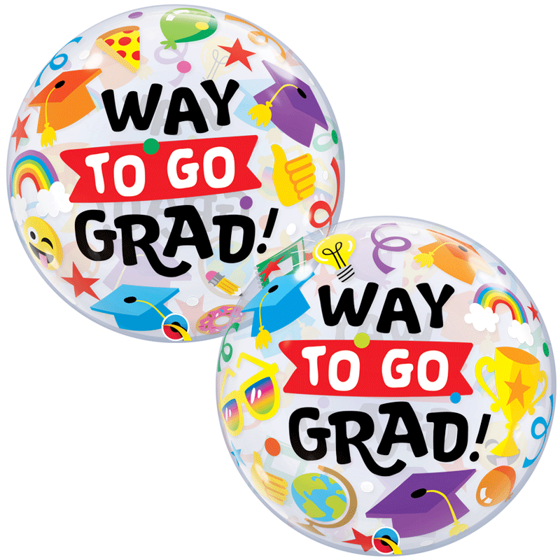 BALLON BUBBLES DIPLOME WAY TO GO GRAD 56 CM 