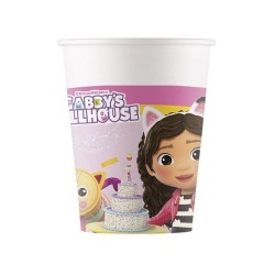 8 GOBELETS CARTON GABBYCHAT OU GABBY'S DOLLHOUSE 200 ML