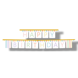 GUIRLANDE HAPPY BIRTHDAY MULTICOLORES PASTEL 3 METRES