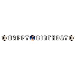 GUIRLANDE LETTRES HAPPY BIRTHDAY FOOT BALLONS ET COUPE 180 X 13.5 CM 