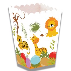 12 CONTENANTS OU BOITE CARTON THEME ANIMAUX DE LA JUNGLE