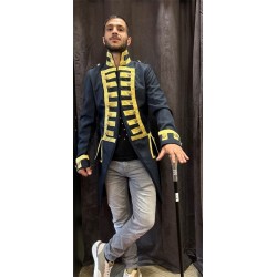 DEGUISEMENT VESTE  DE DOMPTEUR  BLEU ET OR TAILLE M