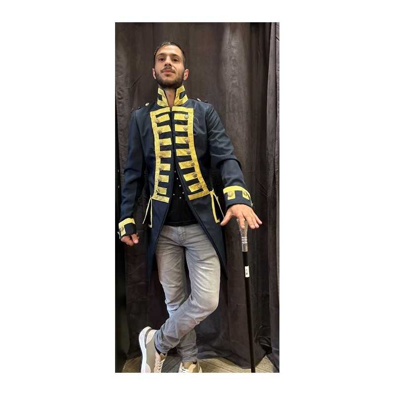 DEGUISEMENT VESTE DE DOMPTEUR BLEU ET OR TAILLE M