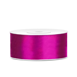 RUBAN SATIN ROSE FUCHSIA FONCE 25 MM X 25 M