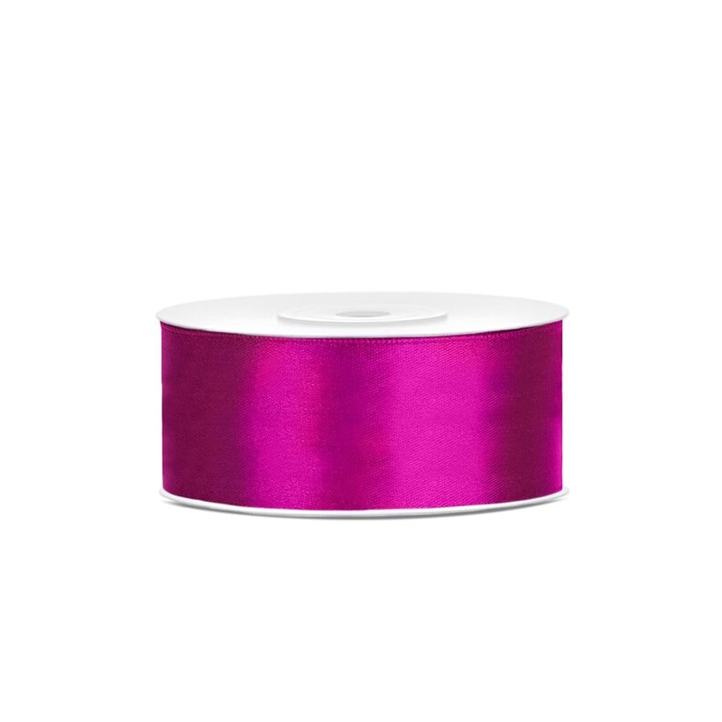 RUBAN SATIN ROSE FUCHSIA FONCE 25 MM X 25 M