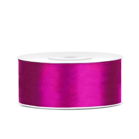 RUBAN SATIN ROSE FUCHSIA FONCE 25 MM X 25 M