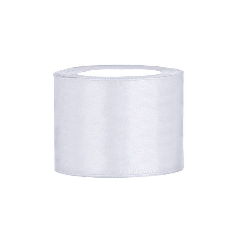 RUBAN SATIN BLANC LARGE 50 MM X 25 M