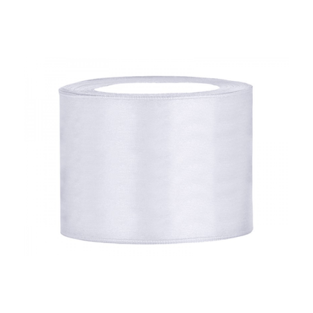 RUBAN SATIN BLANC LARGE 50 MM X 25 M