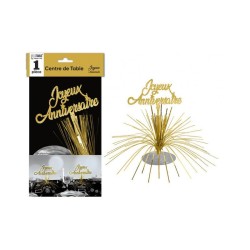 CENTRE DE TABLE JOYEUX ANNIVERSAIRE OR