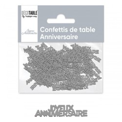 CONFETTIS DE TABLE JOYEUX ANNIVERSAIRE GRIS