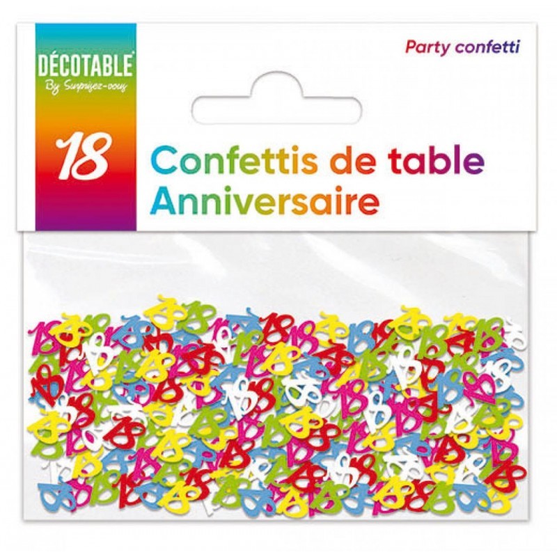 CONFETTIS DE TABLE EN PAPIER MULTICOLORES 40 ANS 