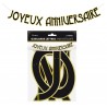 GUIRLANDE LETTRES JOYEUX ANNIVERSAIRE ART DECO NOIR ET OR 6 METRES 