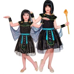 DEGUISEMENT ENFANT EGYPTIENNE NOIRE COURTE  TAILLE 128 CM 