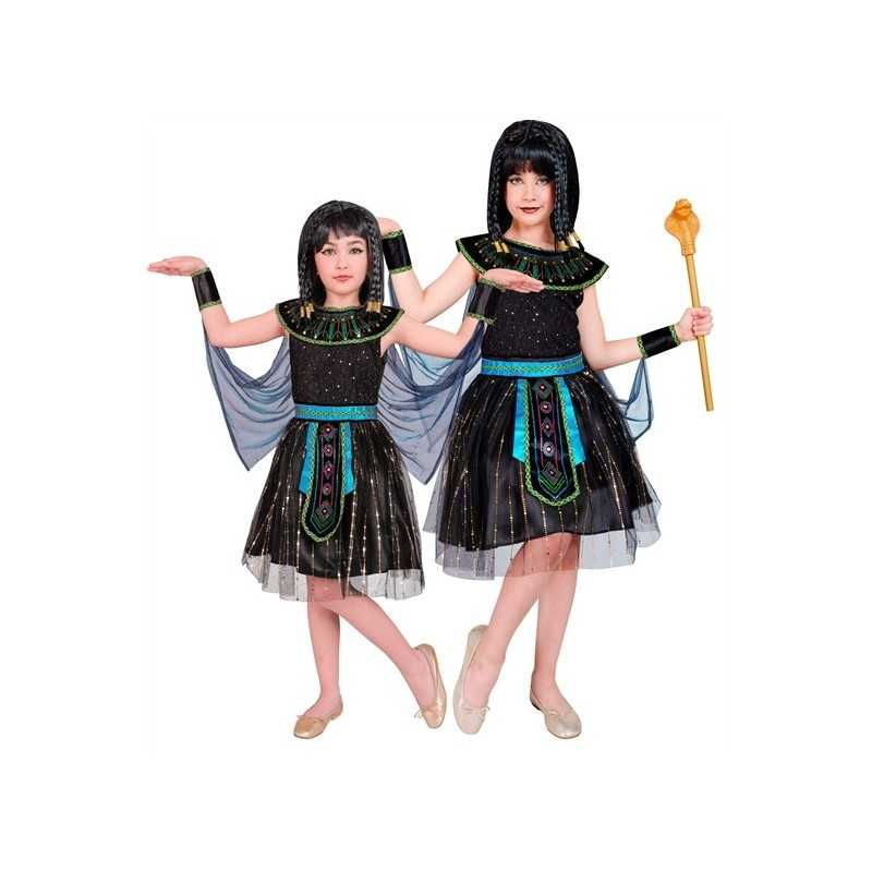DEGUISEMENT ENFANT CLEOPATRE EGYPTIENNE NOIRE COURTE TAILLE 140 CM 