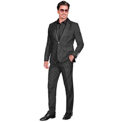 DEGUISEMENT HOMME COSTUME GANGSTER NOIR ET BLANC TAILLE XXL 