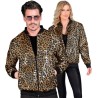 DEGUISEMENT VESTE BLOUSON BOMBER PAILLETTES OU SEQUINS LEOPARD TAILLE S-M