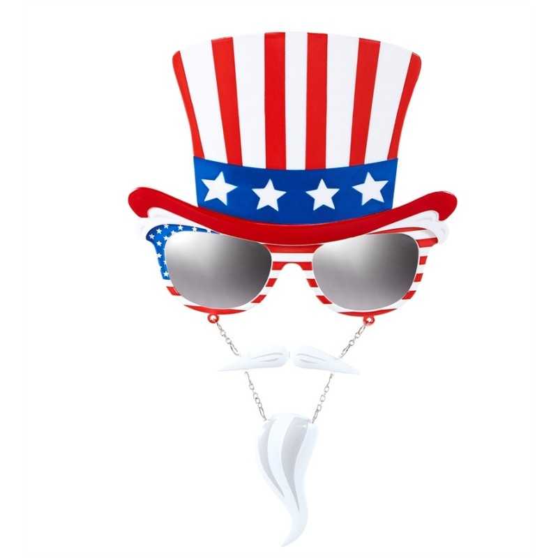 LUNETTE MR AMERICA ONCLE SAM LUNETTES MOUSTACHE + BOUC