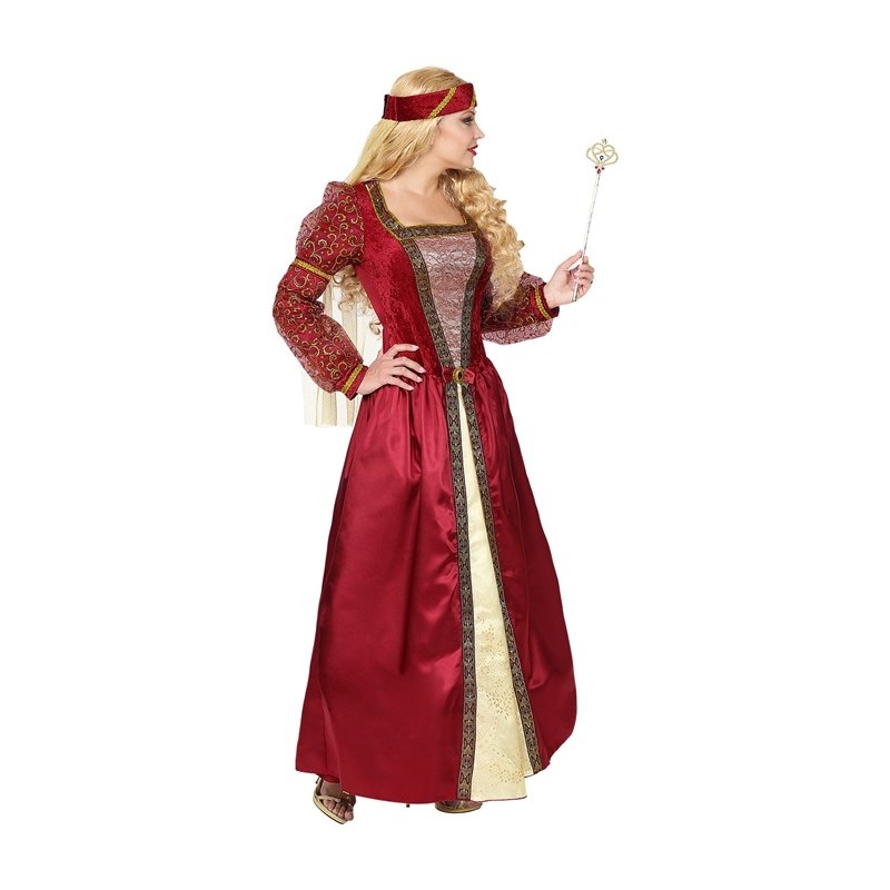 DEGUISEMENT FEMME PRINCESSE MEDIEVAL ROUGE ET OR TAILLE XL  DEGUISEMENT FEMME PRINCESSE MEDIEVAL ROUGE ET OR TAILLE XL
