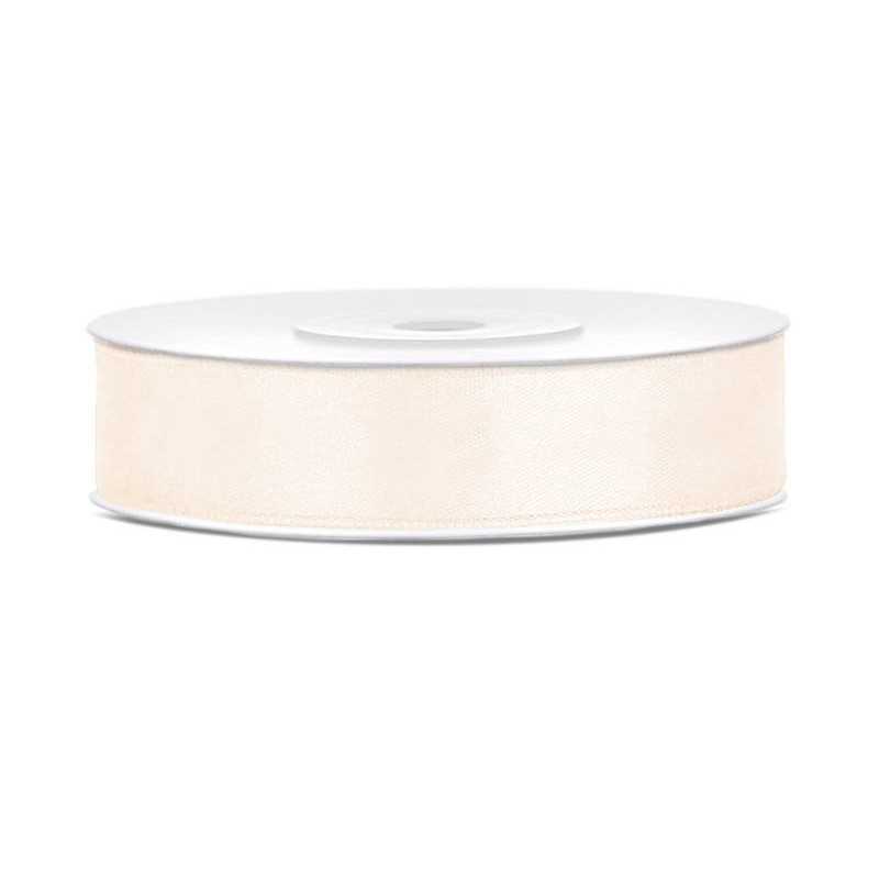 RUBAN SATIN CREME 12 MM X 25 M