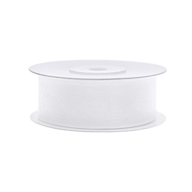 RUBAN SATIN BLANC 25 MM X 25 M