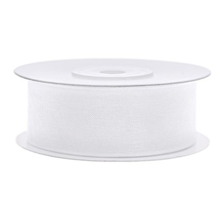 RUBAN SATIN BLANC 25 MM X 25 M