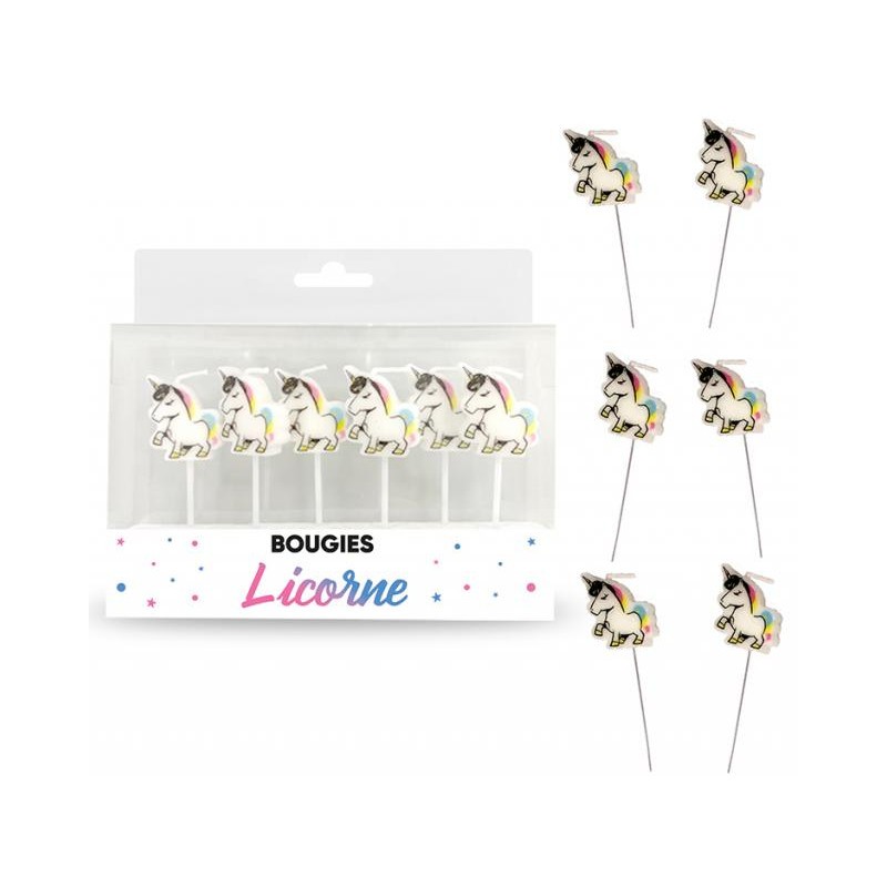 6 BOUGIES LICORNE 